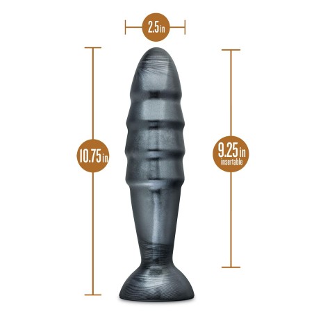 JET, DESTRUCTOR, Carbon, Metallic, Butt Plug, Black