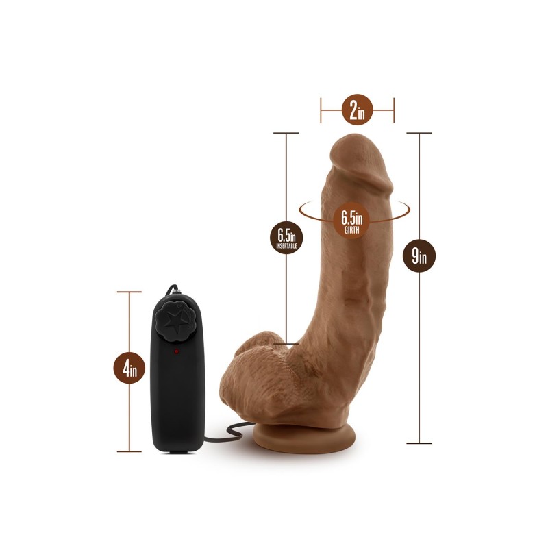 LOVERBOY, THE BOXER, Realistic, Vibrating, Cock, 23cm, Mocha