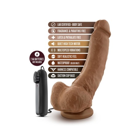 LOVERBOY, THE BOXER, Realistic, Vibrating, Cock, 23cm, Mocha