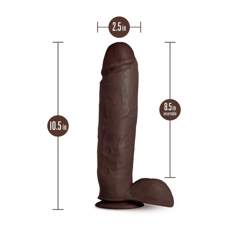 AU NATUREL, HUGE, Realistic, Dildo, 25cm, Chocolate