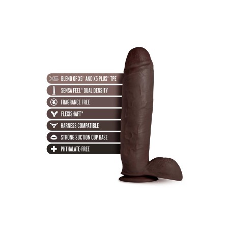 AU NATUREL, HUGE, Ρεαλιστικό, Ομοίωμα Πέους, 25cm, Chocolate