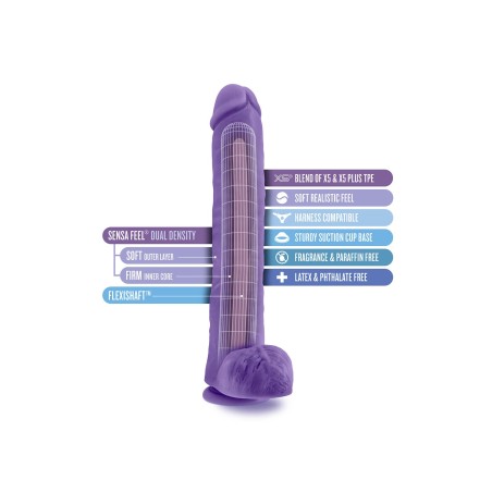 AU NATUREL, BOLD, BIG DUDDY, Realistic Dildo, 35cm, Purple