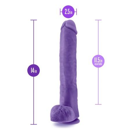 AU NATUREL, BOLD, BIG DUDDY, Ρεαλιστικό, Ομοίωμα Πέους, 35cm, μοβ