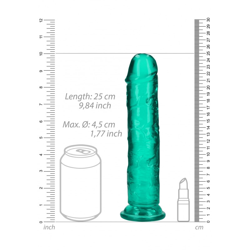 Real Rock, Ρεαλιστικό, Ομοίωμα, Πέους, με Βεντούζα, 23cm, Πράσινο