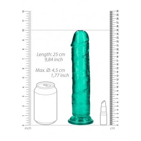 Real Rock, Straight, Realisti,  Dildo, with, Suction Cup, 23cm, Green