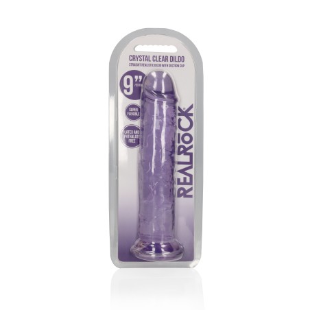 Real Rock, Straight, Realisti,  Dildo, with, Suction Cup, 23cm, purple