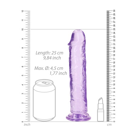 Real Rock, Straight, Realisti,  Dildo, with, Suction Cup, 23cm, purple