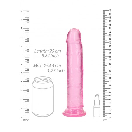 Real Rock, Straight, Realisti,  Dildo, with, Suction Cup, 23cm, pink