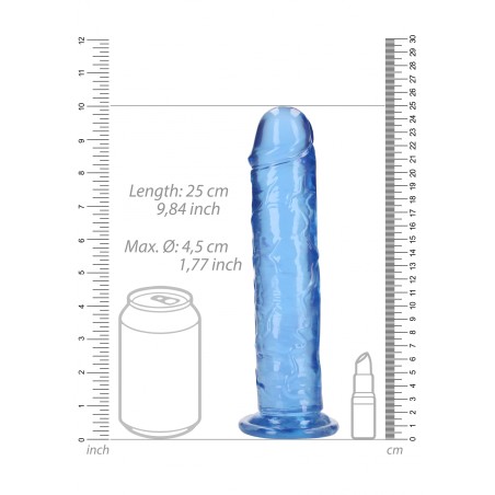 Real Rock, Straight, Realisti,  Dildo, with, Suction Cup, 23cm, blue