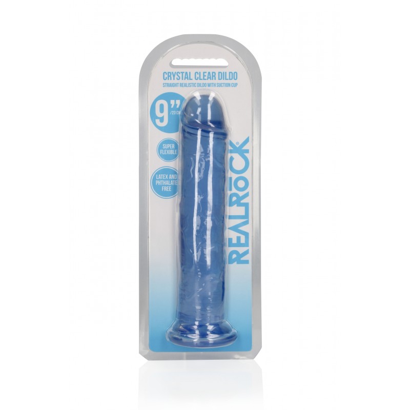 Real Rock, Straight, Realisti,  Dildo, with, Suction Cup, 23cm, blue