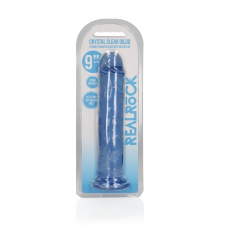 Real Rock, Straight, Realisti,  Dildo, with, Suction Cup, 23cm, blue