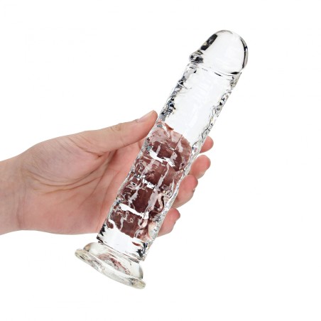 Real Rock, Straight, Realisti,  Dildo, with, Suction Cup, 20cm, clear