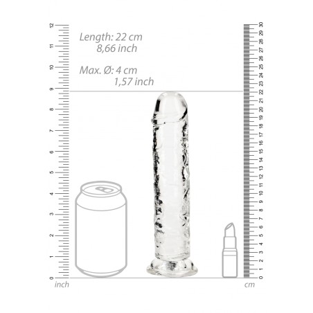 Real Rock, Straight, Realisti,  Dildo, with, Suction Cup, 20cm, clear