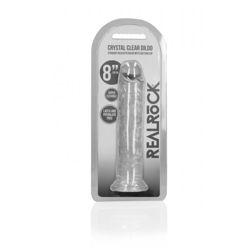 Real Rock, Straight, Realisti,  Dildo, with, Suction Cup, 20cm, clear