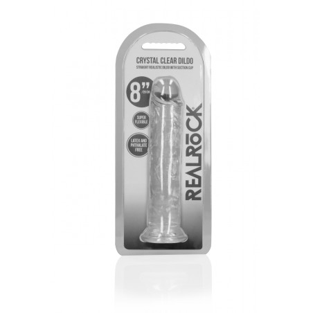 Real Rock, Straight, Realisti,  Dildo, with, Suction Cup, 20cm, clear