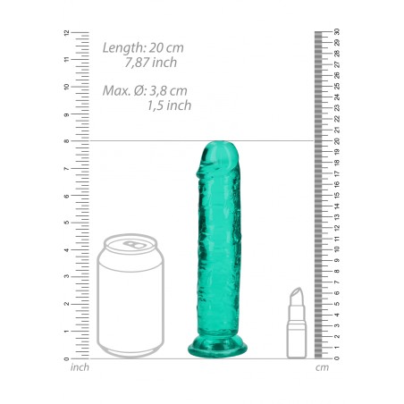 Real Rock, Straight, Realisti,  Dildo, with, Suction Cup, 18cm, Green