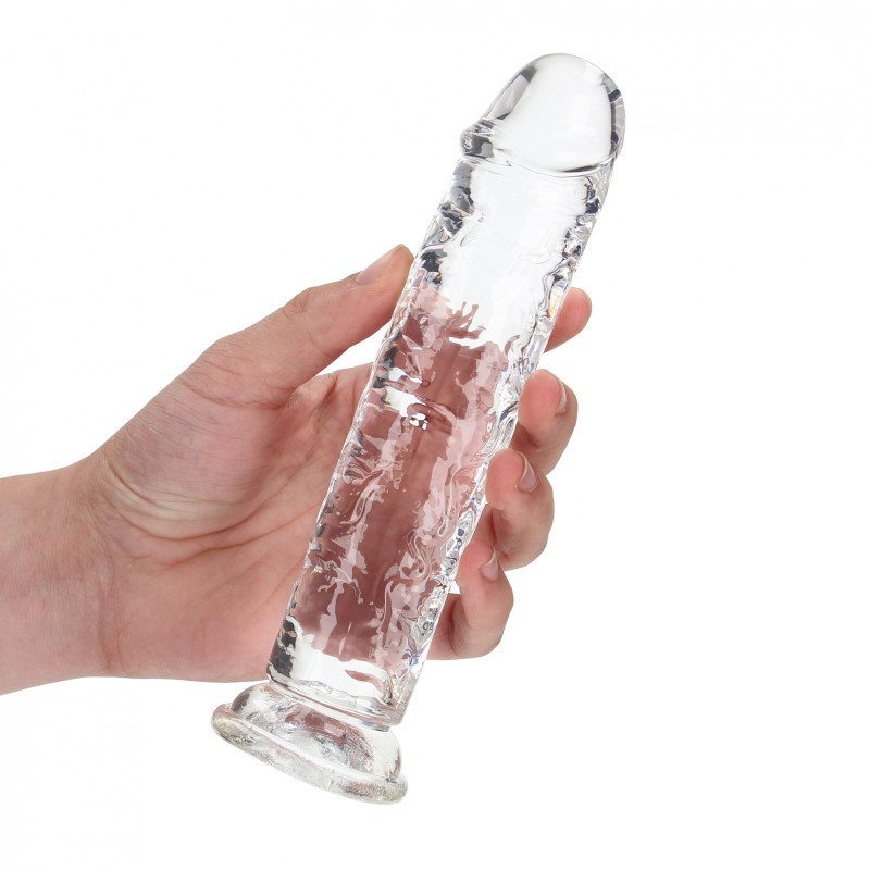 Real Rock, Straight, Realisti,  Dildo, with, Suction Cup, 18cm, clear