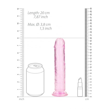 Real Rock, Straight, Realisti,  Dildo, with, Suction Cup, 18cm, pink