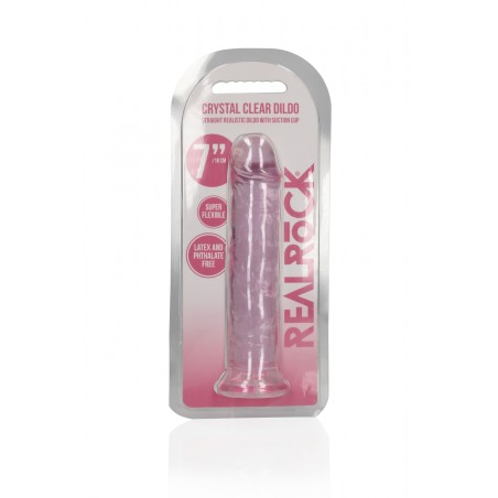 Real Rock, Straight, Realisti,  Dildo, with, Suction Cup, 18cm, pink