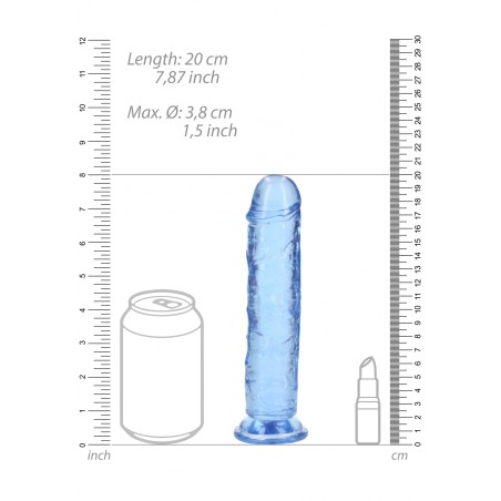 Real Rock, Straight, Realisti,  Dildo, with, Suction Cup, 18cm, blue