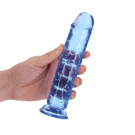 Real Rock, Straight, Realisti,  Dildo, with, Suction Cup, 18cm, blue