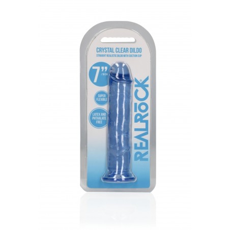 Real Rock, Straight, Realisti,  Dildo, with, Suction Cup, 18cm, blue