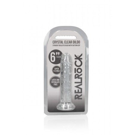 Real Rock, Straight, Realisti,  Dildo, with, Suction Cup, 14,5cm, clear