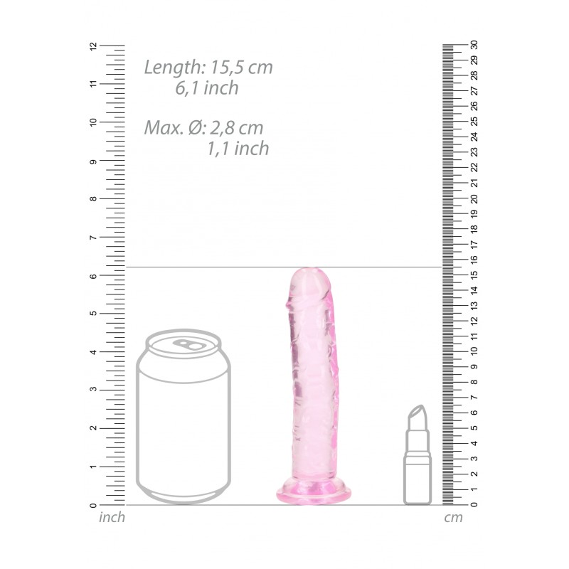 Real Rock, Straight, Realisti,  Dildo, with, Suction Cup, 14,5cm, pink