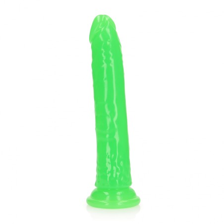 Slim, Realistic, Dildo, with Suction, Cup, Glow in the Dark, 22,5cm, green