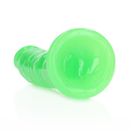 Slim, Realistic, Dildo, with Suction, Cup, Glow in the Dark, 20cm, green