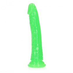 Slim, Realistic, Dildo, with Suction, Cup, Glow in the Dark, 20cm, green