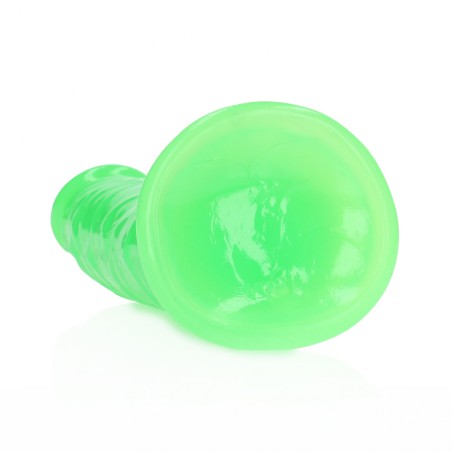 Slim, Realistic, Dildo, with Suction, Cup, Glow in the Dark, 18cm, green