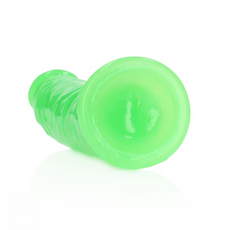 Slim, Realistic, Dildo, with Suction, Cup, Glow in the Dark, 15,5cm, green