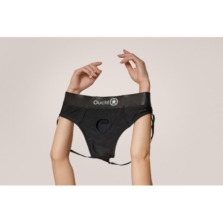 OUCH! | Vibrating Strap-on Panty Harness with Open Back