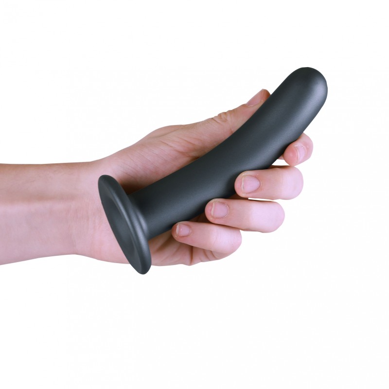 OUCH, Smooth, Silicone, G-Spot, Dildo, 14,5 cm, Grey