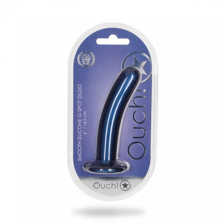 OUCH, Smooth, Silicone, G-Spot, Dildo, 14,5 cm, blue