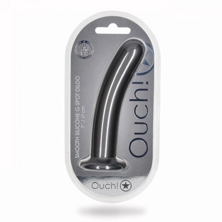 OUCH, Smooth, Silicone, G-Spot, Dildo, 17cm, Grey