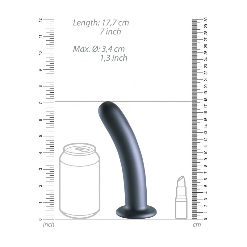OUCH, Smooth, Silicone, G-Spot, Dildo, 17cm, Grey
