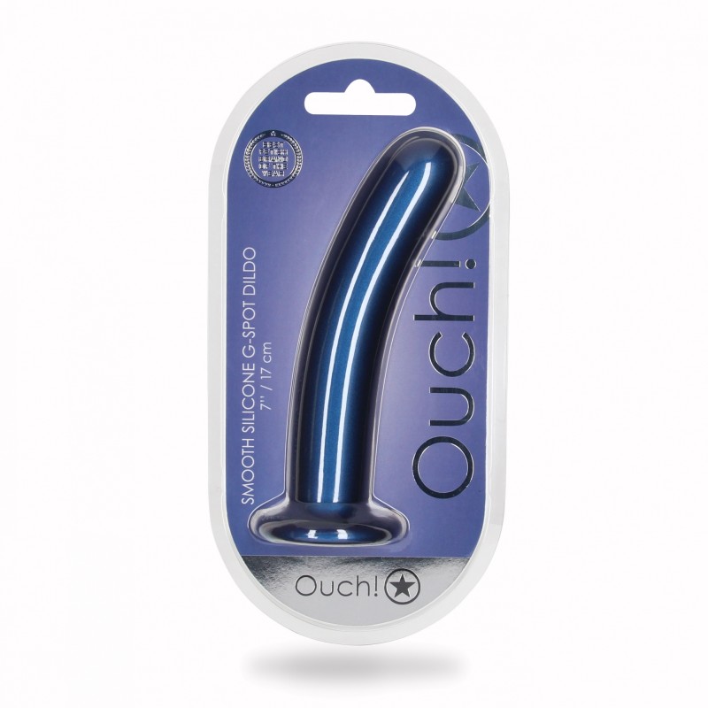OUCH, Smooth, Silicone, G-Spot, Dildo, 17cm, bue