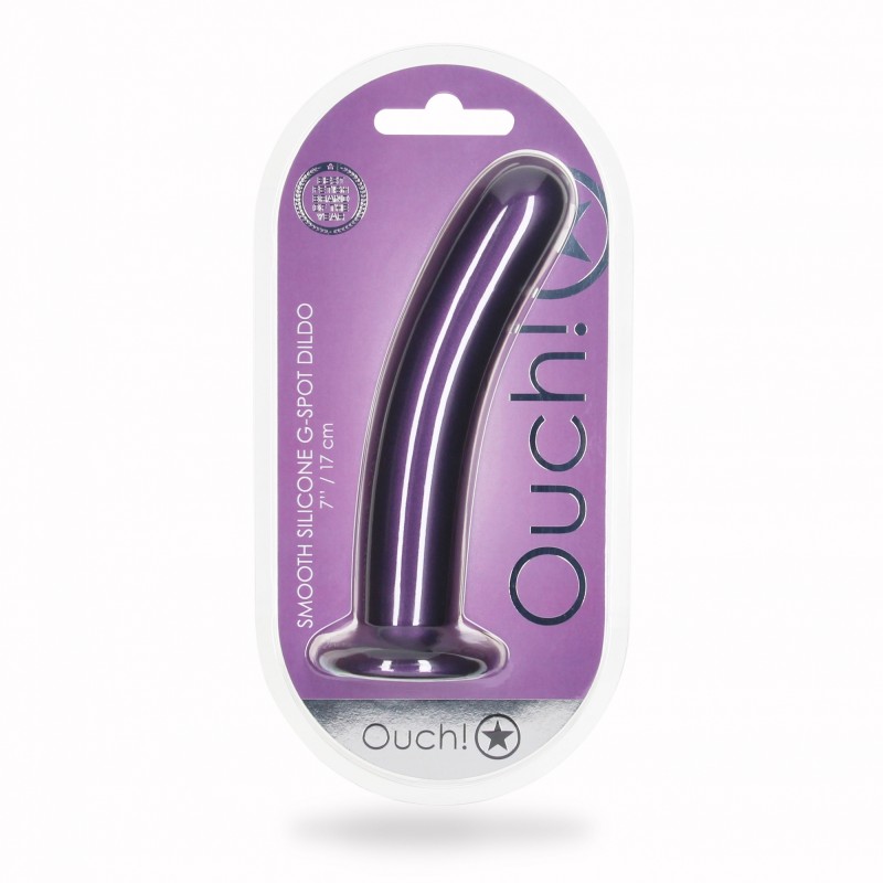 OUCH, Smooth, Silicone, G-Spot, Dildo, 17cm, purple