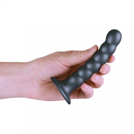 OUCH, Beaded, Smooth, Silicone, G-Spot, Dildo, 13 cm, Grey