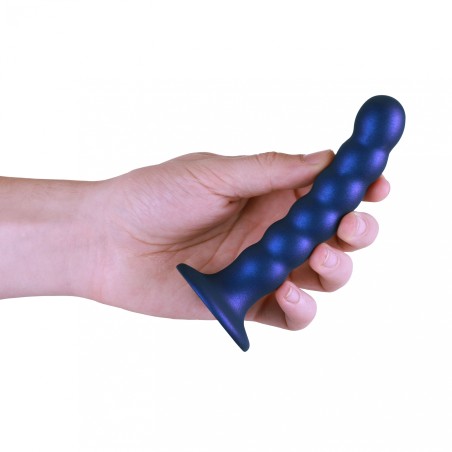 OUCH, Beaded, Smooth, Silicone, G-Spot, Dildo, 13 cm, blue