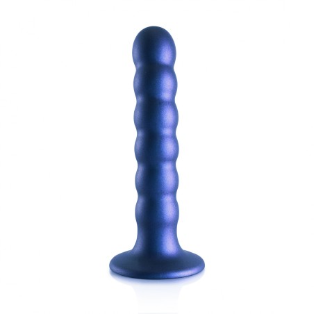 OUCH, Beaded, Smooth, Silicone, G-Spot, Dildo, 13 cm, blue