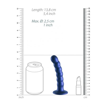 OUCH, Beaded, Smooth, Silicone, G-Spot, Dildo, 13 cm, blue