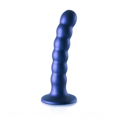 OUCH, Beaded, Smooth, Silicone, G-Spot, Dildo, 13 cm, blue