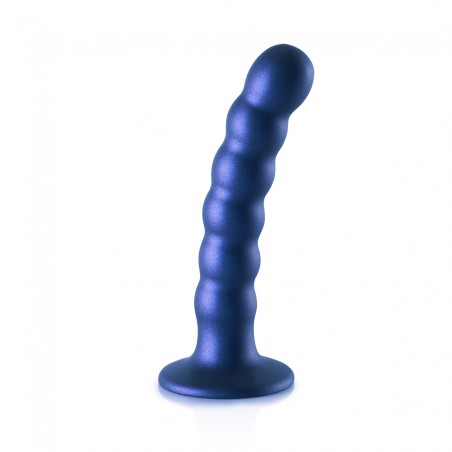 OUCH, Beaded, Smooth, Silicone, G-Spot, Dildo, 13 cm, blue