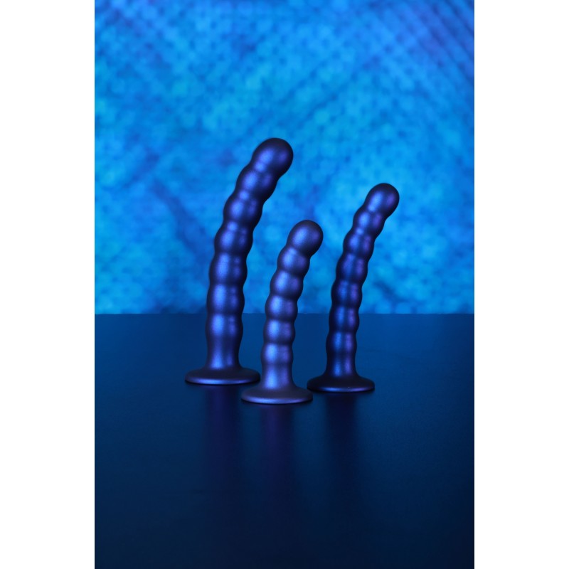 OUCH, Beaded, Smooth, Silicone, G-Spot, Dildo, 13 cm, blue
