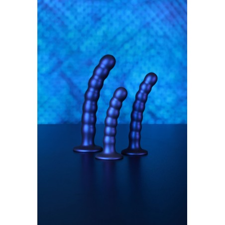 OUCH, Beaded, Smooth, Silicone, G-Spot, Dildo, 13 cm, blue