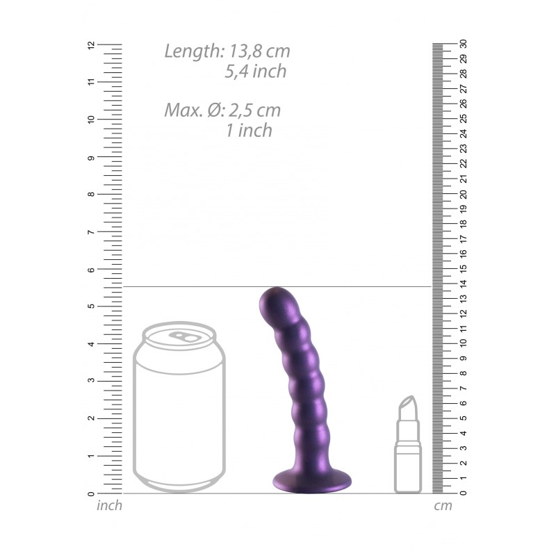 OUCH, Beaded, Smooth, Silicone, G-Spot, Dildo, 13 cm, purple