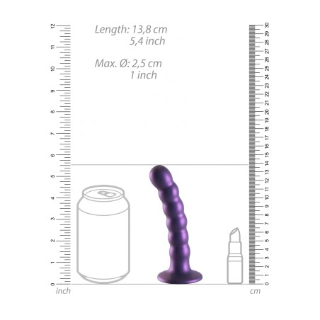 OUCH, Beaded, Smooth, Silicone, G-Spot, Dildo, 13 cm, purple